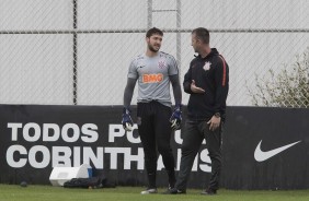 Caque Frana e Leandro Idalino no treino deste domingo no CT Joaquim Grava