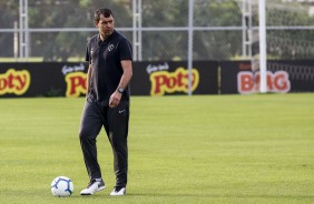 Carille comandou o último treino antes do jogo contra o Flamengo, pela Copa do Brasil