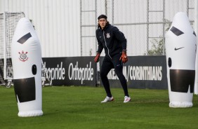 Cássio durante último treino antes do jogo contra o Flamengo, pela Copa do Brasil
