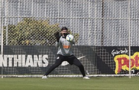 Cássio no primeiro treino antes do jogo contra o Flamengo, pela Copa do Brasil