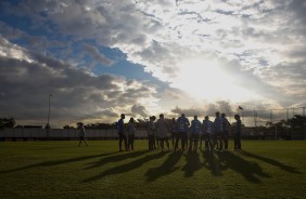 Elenco reunido no último treino antes do jogo contra o Flamengo, pela Copa do Brasil