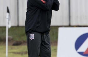 Fbio Carille comandou o treino do Corinthians neste domingo