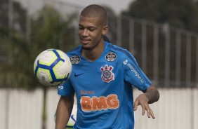 Garoto João Victor no primeiro treino antes do jogo contra o Flamengo, pela Copa do Brasil