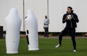 Goleiro Cássio durante último treinamento antes do jogo contra o Flamengo, pela Copa do Brasil