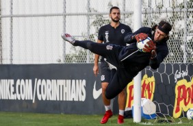 Goleiro Cássio no último treinamento antes do duelo contra o Flamengo, pela Copa do Brasil
