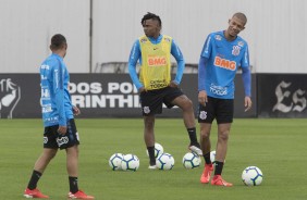 Jesus e Joo Victor no treino de hoje no CT Joaquim Grava