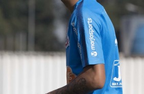 Joo Victor durante treino do Corinthians em preparao para jogo contra o Flamengo