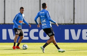 Lucas Piton no último treino antes do jogo contra o Flamengo, pela Copa do Brasil