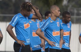 Mateus Jesus e João Victor durante primeiro treino antes do jogo contra o Flamengo