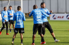 Ralf e companheiros no treinamento derradeiro antes do jogo contra o Flamengo, pela Copa do Brasil