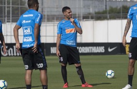 Volante Gabriel no primeiro treino antes do jogo contra o Flamengo, pela Copa do Brasil