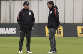 Walmir Cruz e Carille no treino de hoje no CT Joaquim Grava