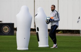 Walter durante último treino antes do jogo contra o Flamengo, pela Copa do Brasil