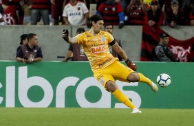 Goleiro Cássio durante jogo contra o Flamengo, pela Copa do Brasil