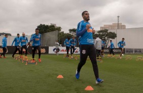 Gabriel durante treino que prepara a equipe para duelo contra o Cruzeiro