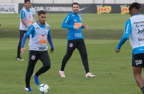 Gabriel e Boselli no primeiro treino após eliminação para o Flamengo, pela Copa do Brasil