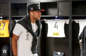 Gustavo no vestiário antes do jogo contra o Flamengo, pela Copa do Brasil