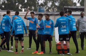 Jogadores do Corinthians no primeiro treino aps eliminao para o Flamengo, pela Copa do Brasil