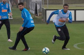 Pedro Henrique e Gustavo no primeiro treino após eliminação para o Flamengo, pela Copa do Brasil