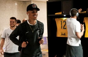 Richard no vestiário antes do jogo contra o Flamengo, pela Copa do Brasil