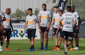 Jogadores do Timo no penltimo treino antes do jogo contar o Botafogo-SP