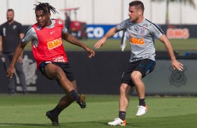 Matheus Jesus e Ramiro no penltimo treino antes do amistoso contra o Botafogo-SP