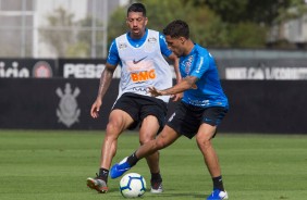 Ralf e Gabriel durante treinamento desta terça-fera no CT