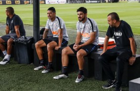 Ralf e Bruno Méndez no treinamento desta quarta-feira no CT