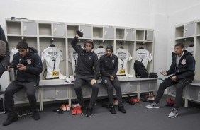 Jogadores do Corinthians no vestirio antes do amistoso contra o Londrina