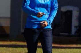 Dra. Ana Carolina Ramos e Côrte, médica no Timão, no treino desta sexta-feira