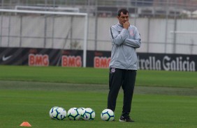 Fábio Carille durante treino que prepara a equipe do Corinthians para amistoso contra o Londrina