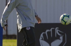 Fbio Carille durante treino que prepara o time para jogo amistoso contra o Londrina