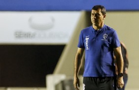 Treinador Fbio Carille durante amistoso entre Vila Nova e Corinthians