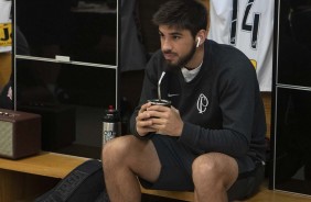 Bruno Méndez no vestiário antes de Corinthians e CSA, pelo Campeonato Brasileiro