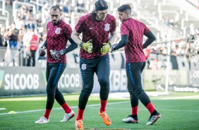 Walter, Cssio e Caque antes do jogo contra o CSA