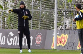 Cássio no treino desta quarta-feira, no CT Joaquim Grava