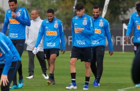 Gustavo, Everaldo, Araos e Michel no CT Joaquim Grava, durante treino desta quarta-feira