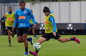 Urso e Régis no treino desta quarta-feira, no CT Joaquim Grava