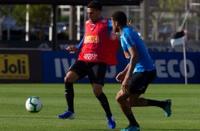 Gabriel no treino nesta quinta-feira no CT Joaquim Grava