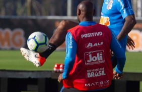 Gil e Love no treino nesta quinta-feira no CT Joaquim Grava