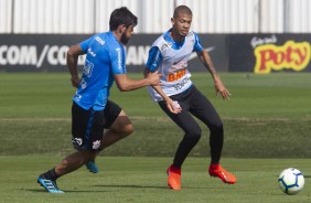 Bruno e João Victor no último treino antes do jogo contra o Flamengo, pelo Brasileirão