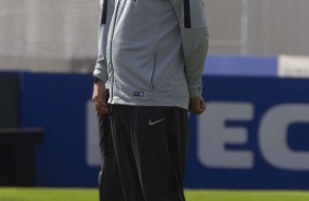 Carille no último treino antes do jogo contra o Flamengo, pelo Brasileirão