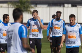 Carlos, Renê e Ramiro no último treino antes do jogo contra o Flamengo, pelo Brasileirão