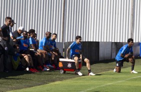 Fagner, Gil e cia. no treino desta terça-feira no CT Joaquim Grava