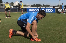 Gabriel no treino desta tera-feira no CT Joaquim Grava