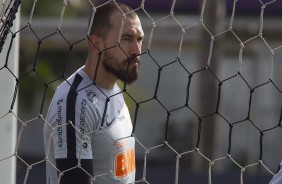 Goleirão Walter no último treino antes do jogo contra o Flamengo, pelo Brasileirão