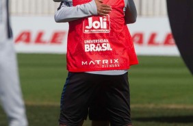 Love e Sornoza durante o treino desta sexta-feira no CT Joaquim Grava