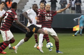 Manoel durante jogo contra o Flamengo, na Arena Corinthians, pelo Brasileiro