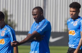 Manoel no treino desta terça-feira no CT Joaquim Grava