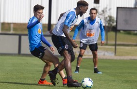 Mateus Vital e Ren Jr no ltimo treino antes do jogo contra o Flamengo, pelo Brasileiro